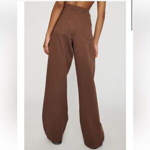 Garage Denim Brown Wide Leg high rise jeans